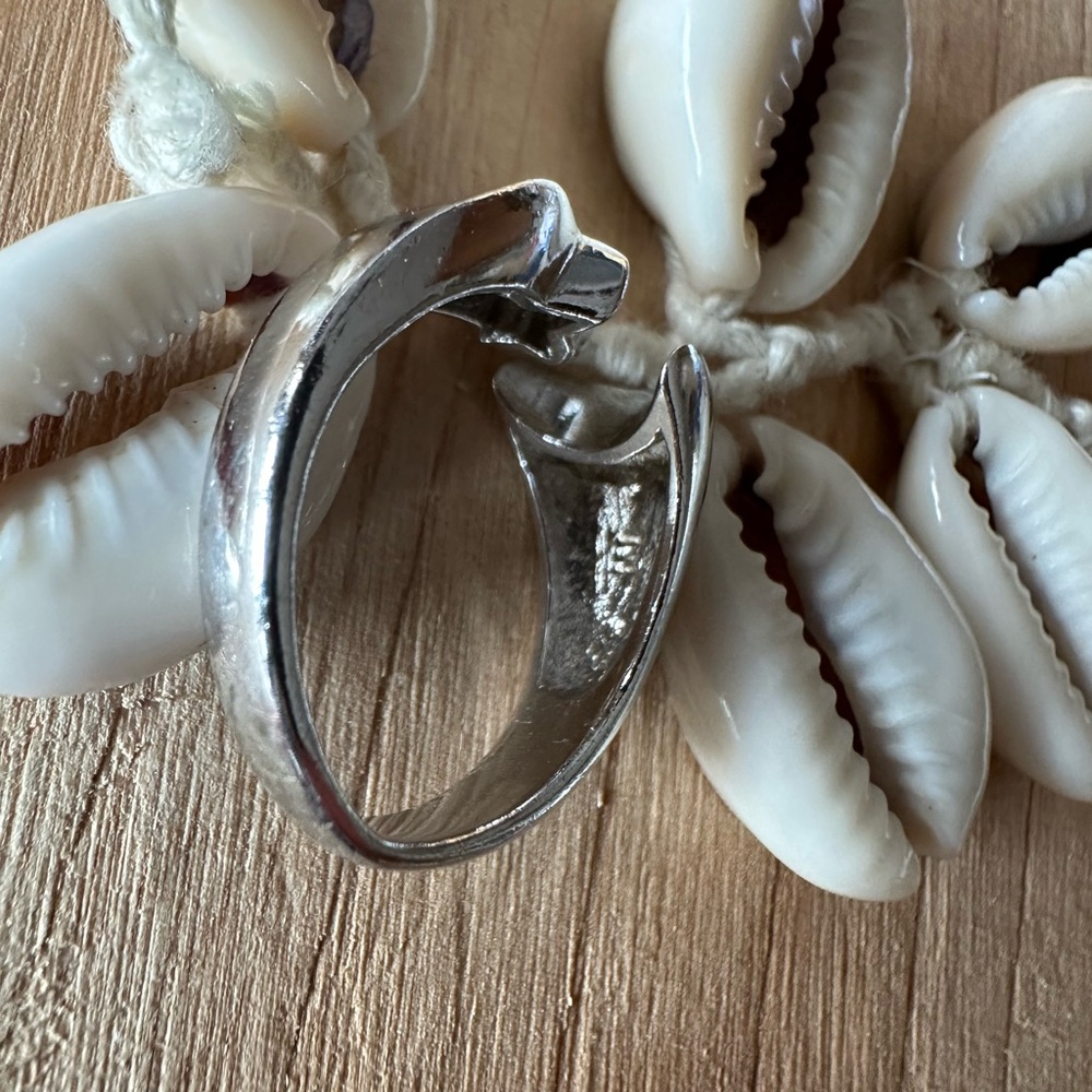 VTG Sterling Celestial Silver Crescent Moon and Star Ring - Picture 5 of 11